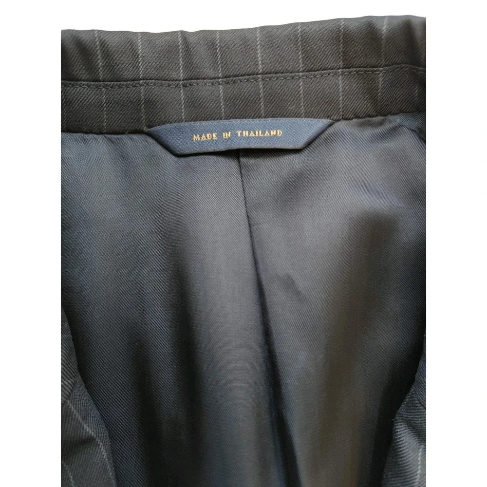 Brooks Brothers Mens Wool Sports Coat 40L Midnight Blue Pinstripe 2 Button T605